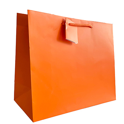 Sacs pelliculés à l'italienne orange passion mat - Grand Modèle - Sacs pelliculés unis, poignées cordelette