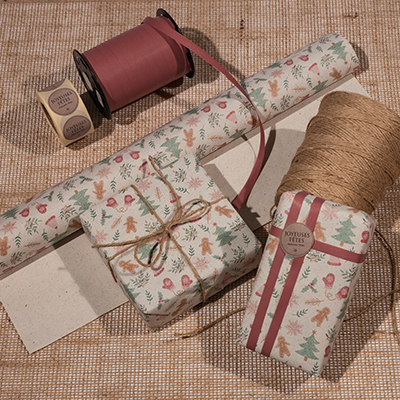 Papier cadeau Bonnets de Noël - Papiers cadeaux de Noël-4
