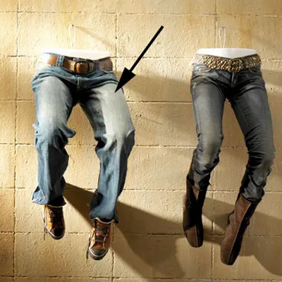 Jambes mannequin homme pliées avec crochet métal H 94 cm - Présentoir pantalon et lingerie - Blanc - Jambes et pieds-1