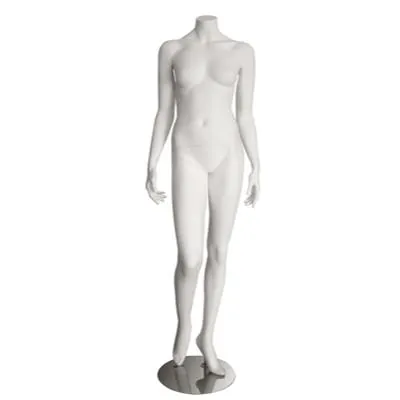 Mannequin femme, sans tête, bras le long du corps H 164 cm Fibre de verre - Blanc - Mannequins sans tête
