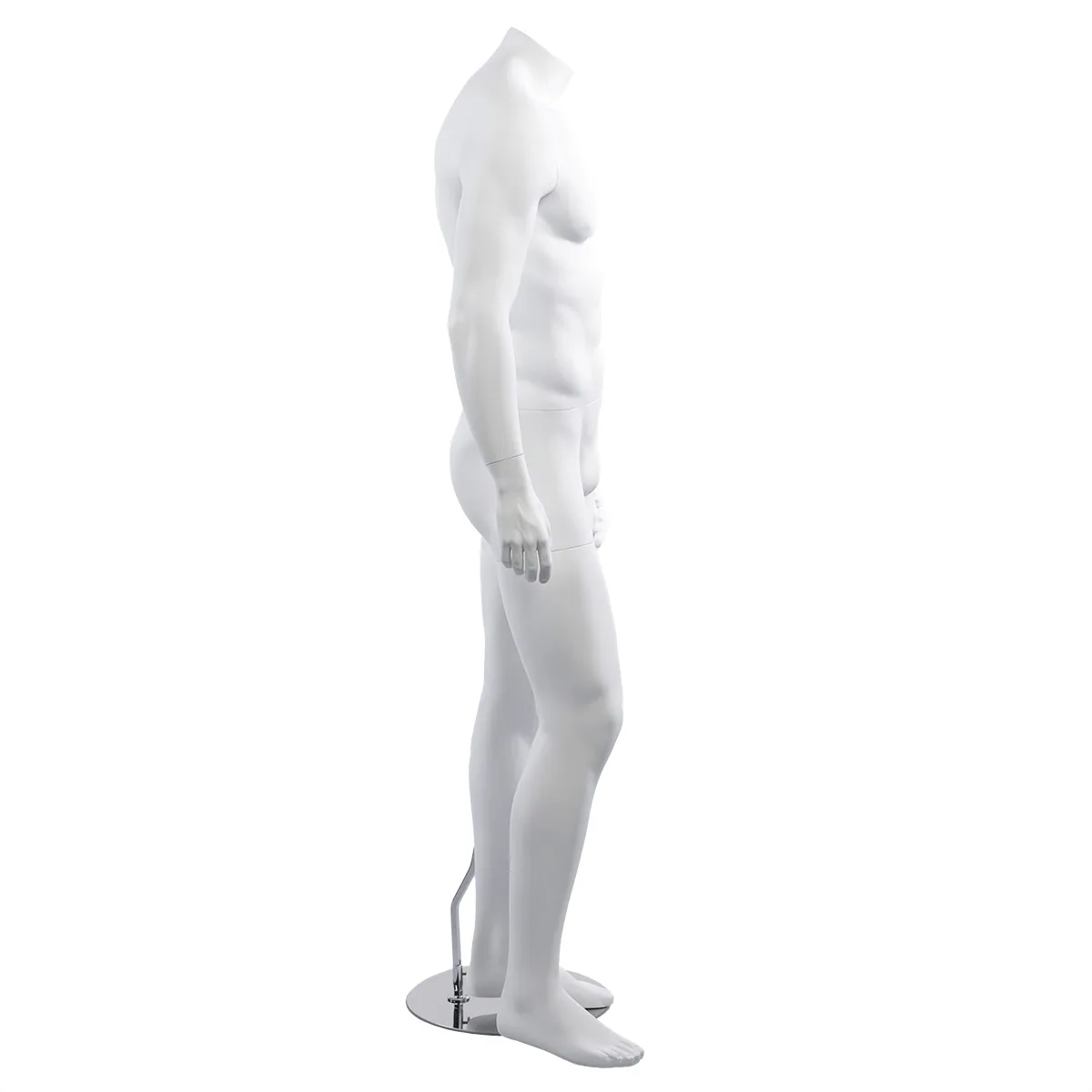 Mannequin homme, sans tête, bras le long du corps H 170 cm Fibre de verre - Blanc   - Mannequins sans tête-1