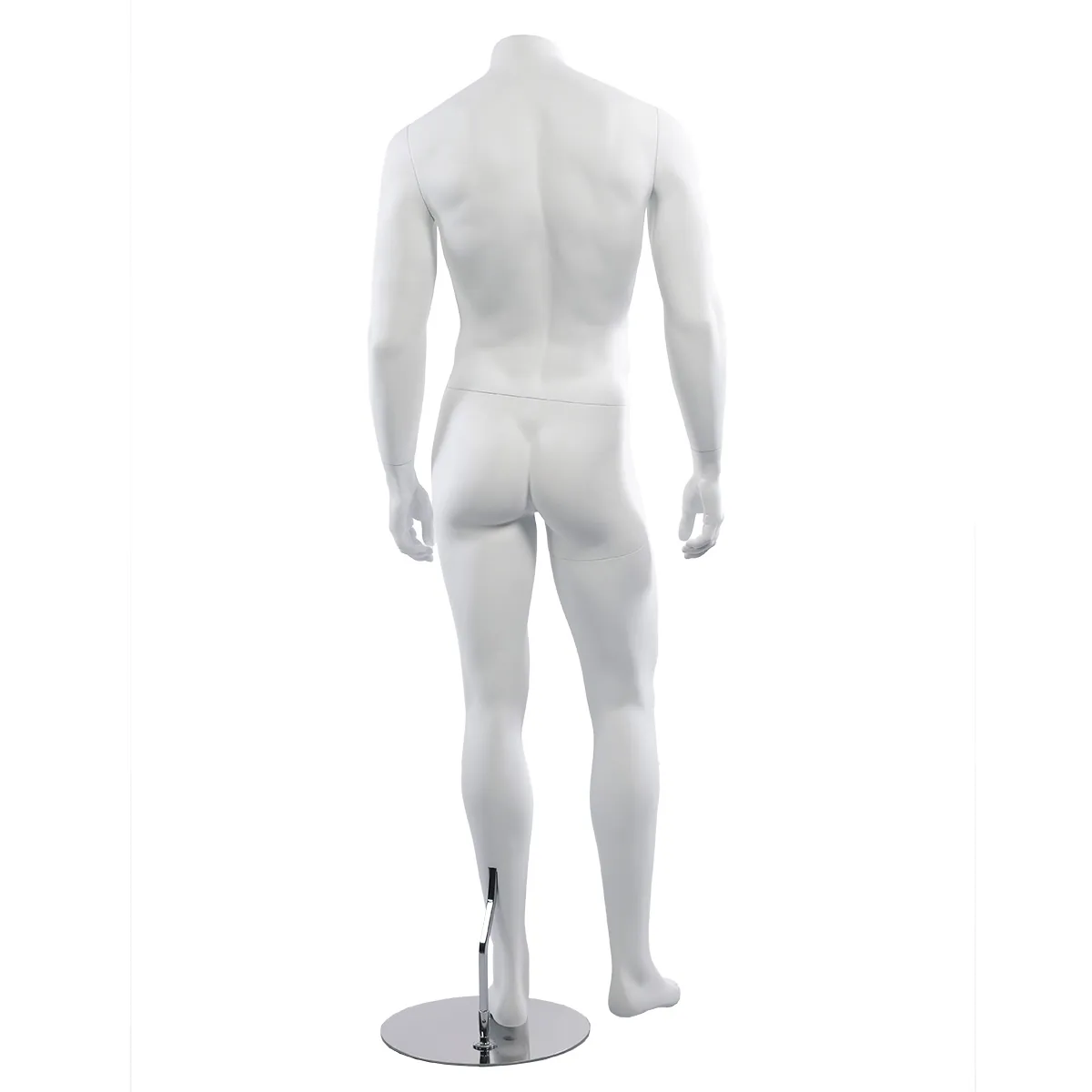 Mannequin homme, sans tête, bras le long du corps H 170 cm Fibre de verre - Blanc   - Mannequins sans tête-2