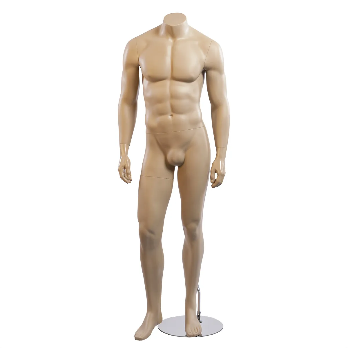 Mannequin homme sans tête H 170 cm Fibre de verre - Chair - Mannequins sans tête