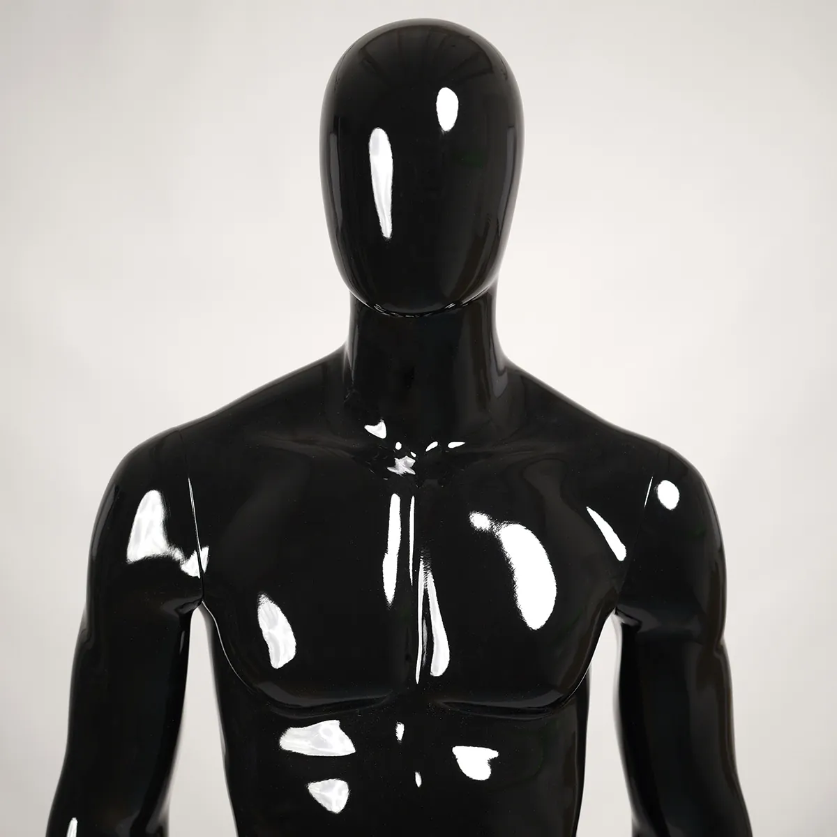 Mannequin homme, finition laquée, bras le long du corps H 186 cm Fibre de verre - Noir - Mannequins abstraits-3