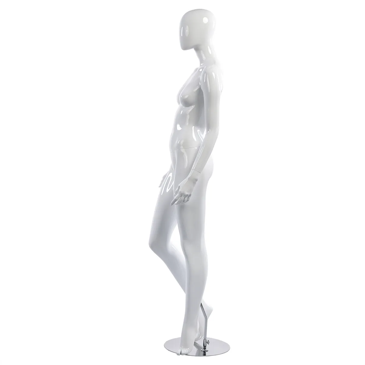Mannequin femme, finition laquée, bras le long du corps H 178 cm Fibre de verre - Blanc - Mannequins abstraits-1