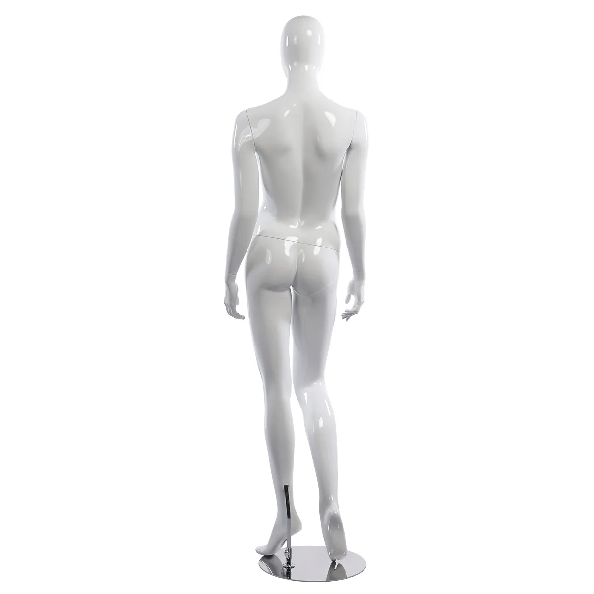 Mannequin femme, finition laquée, bras le long du corps H 178 cm Fibre de verre - Blanc - Mannequins abstraits-2