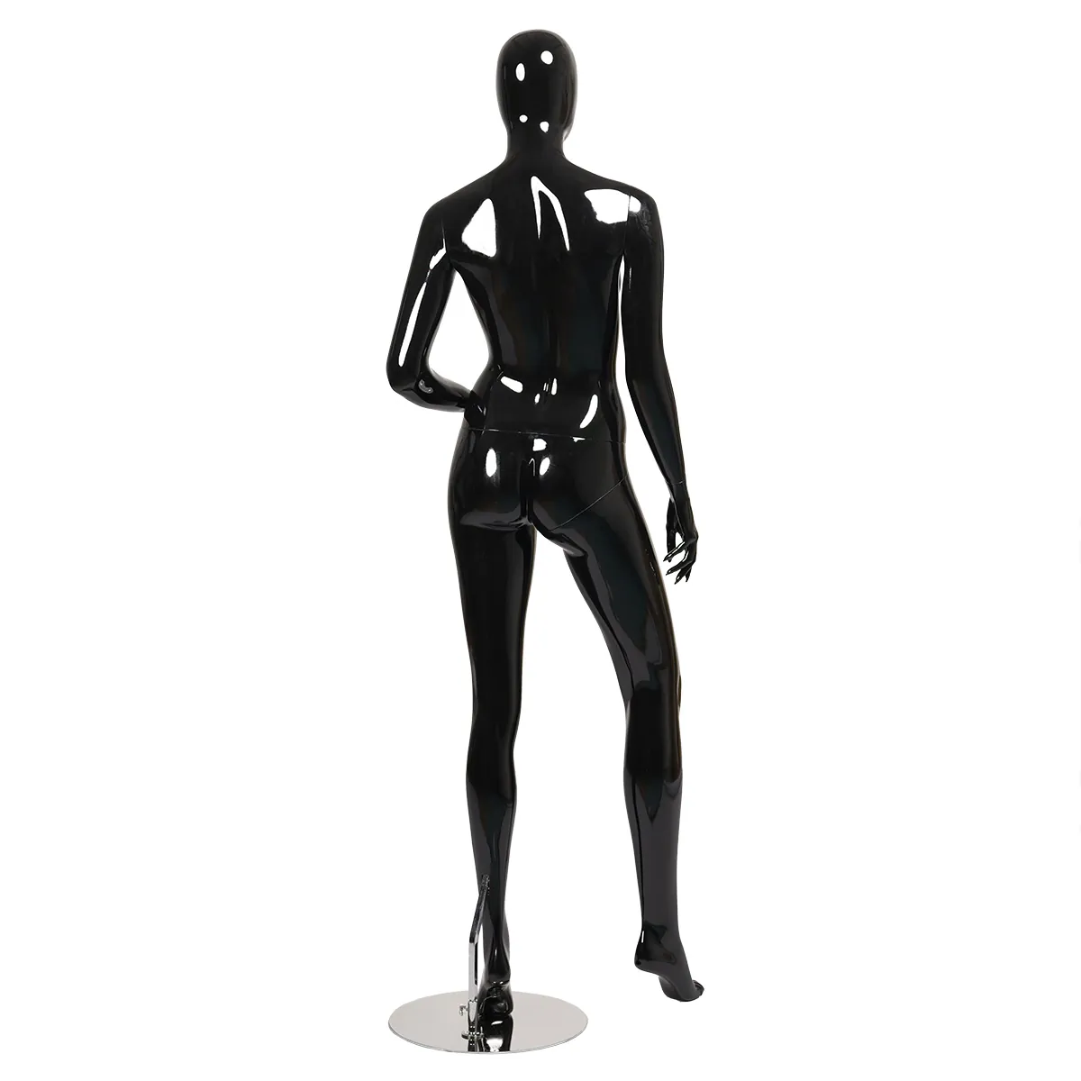 Mannequin femme, finition laquée, main gauche sur la hanche H 178 cm Fibre de verre - Noir  - Mannequins abstraits-2