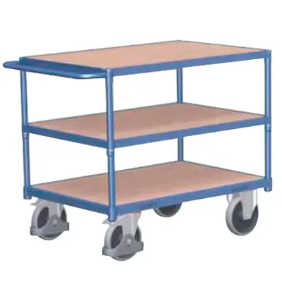 Chariot plateau 3 surfaces force lourde 500 kg 139 x 80 x 90,5 cm - Servante d'atelier 3 plateaux - Chariot de manutention - Chariots de manutention