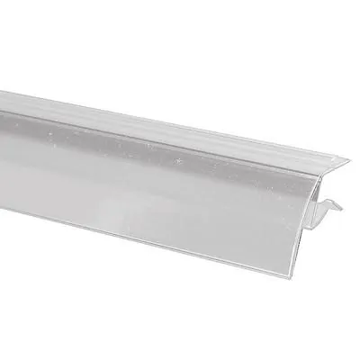 Porte-étiquette transparent pour tablette verre 8-10mm L1000xH26mm - Lot de 10 - Porte-étiquettes pour tablettes