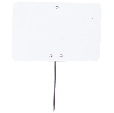 Étiquette blanche vierge avec pique inox 12 x 8 cm PVC - Lot de 10 - Étiquettes à pique
