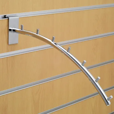 Bras incliné pour fond rainuré avec 7 boules L 30 cm métal chromé tube rond ø 12 mm - Bras-1