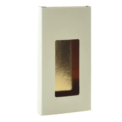 Étui pour tablette de chocolat carton ivoire/or 16 x 8 x 1,5 cm - Paquet de 25 - Pochettes, étuis & valisettes