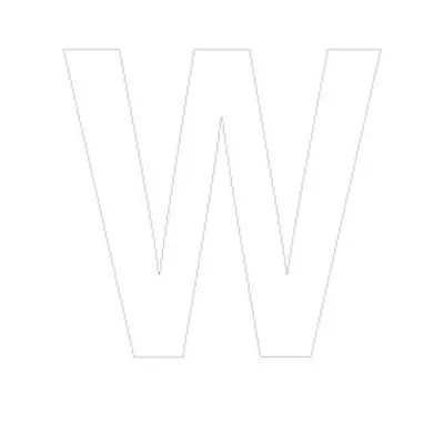 Lettre adhésive W Blanc H 90 mm - Lettres et chiffres adhésifs