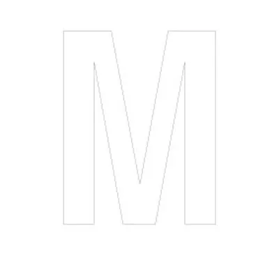 Sticker lettre M autocollante H 150 mm - Lettre autocollante - Blanc - Lettres et chiffres adhésifs