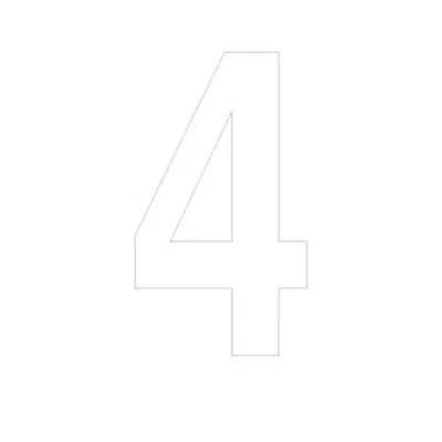 Chiffre adhésif 4 - Lettres et chiffres adhésifs