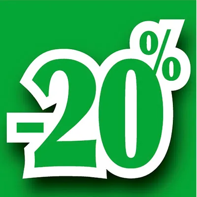Affiche Promo -20% 40 x 40 cm vert - Affiches Prix et Pourcentages
