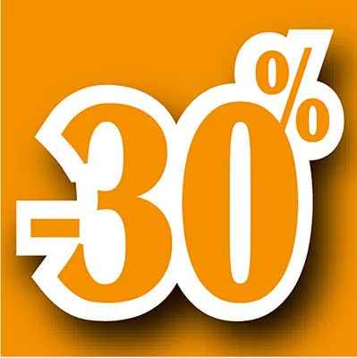 Affiche Promo -30% 40 x 40 cm orange - Affiches Prix et Pourcentages