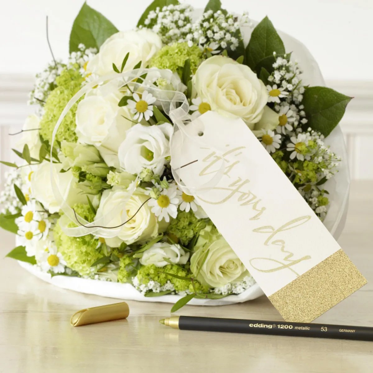 Feutres métalliques or / argent pointe ogive 1 à 3 mm - Lot de 2 - Stylos feutres-4