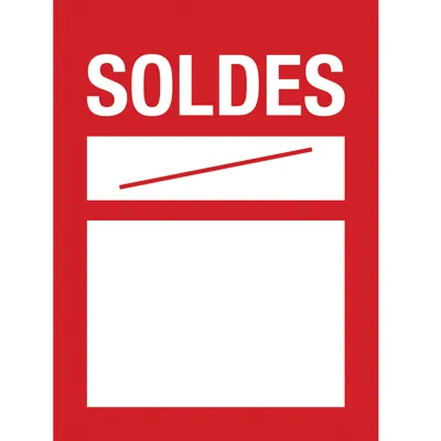 Etiquette à trou Soldes 48 x 65 mm rouge / blanc - Paquet de 500 - Étiquettes Soldes