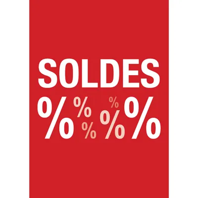Affiche Soldes magasin 14,8 x 21 cm - Affiche promo - Paquet de 10 - Affiches Soldes