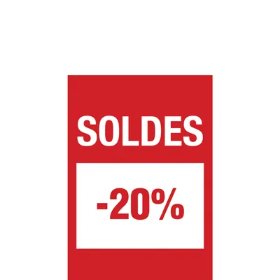 Affiche Soldes -20% 14,8 x 21 cm - Affiche promo - Paquet de 10 - Affiches Soldes