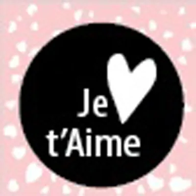 Affiche verticale St Valentin Je t'aime 40 x 40 cm rose / noir - Affiche vitrine