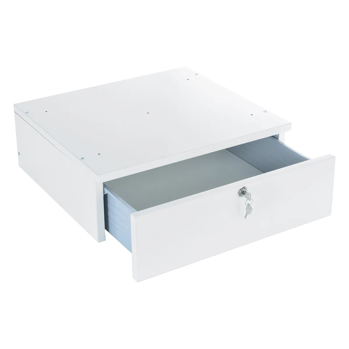 Tiroir à serrure blanc L 50 x P 46 x H 17 cm - Comptoirs Easy