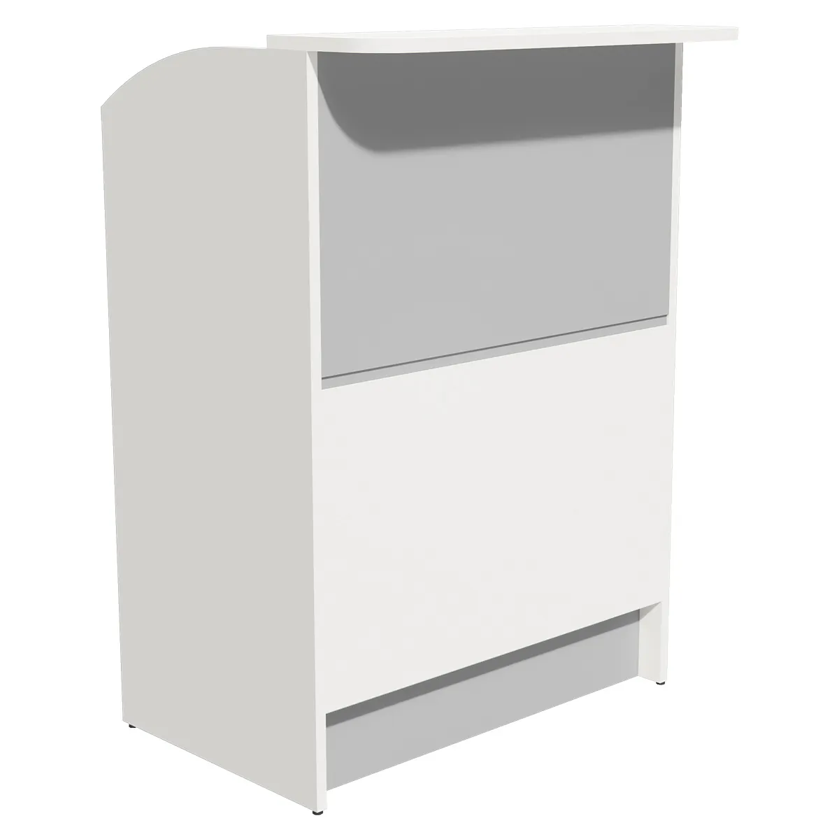 Comptoir d'accueil blanc / gris mélaminé 80 x 51 x 112 cm - Comptoirs Easy
