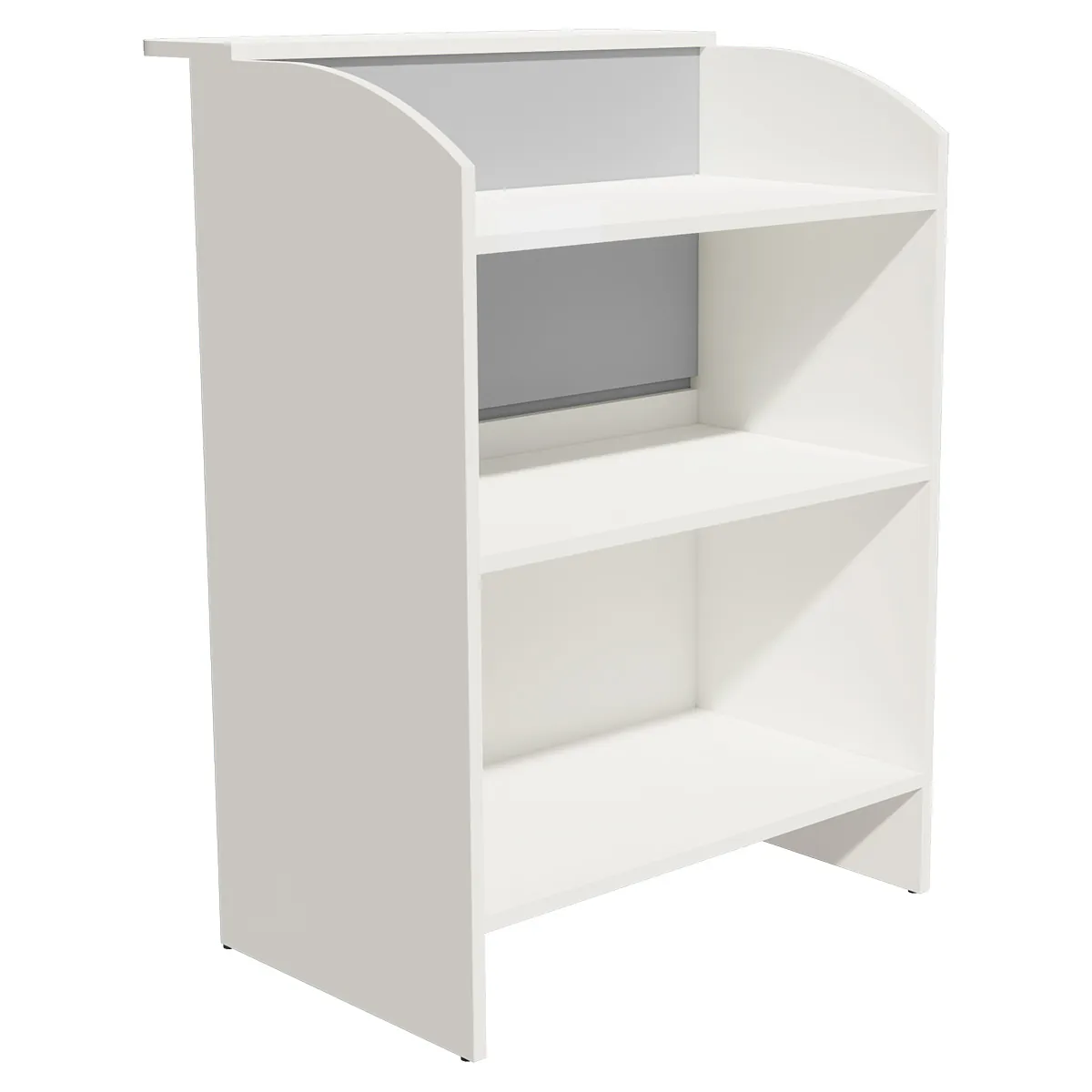 Comptoir d'accueil blanc / gris mélaminé 80 x 51 x 112 cm - Comptoirs Easy-1