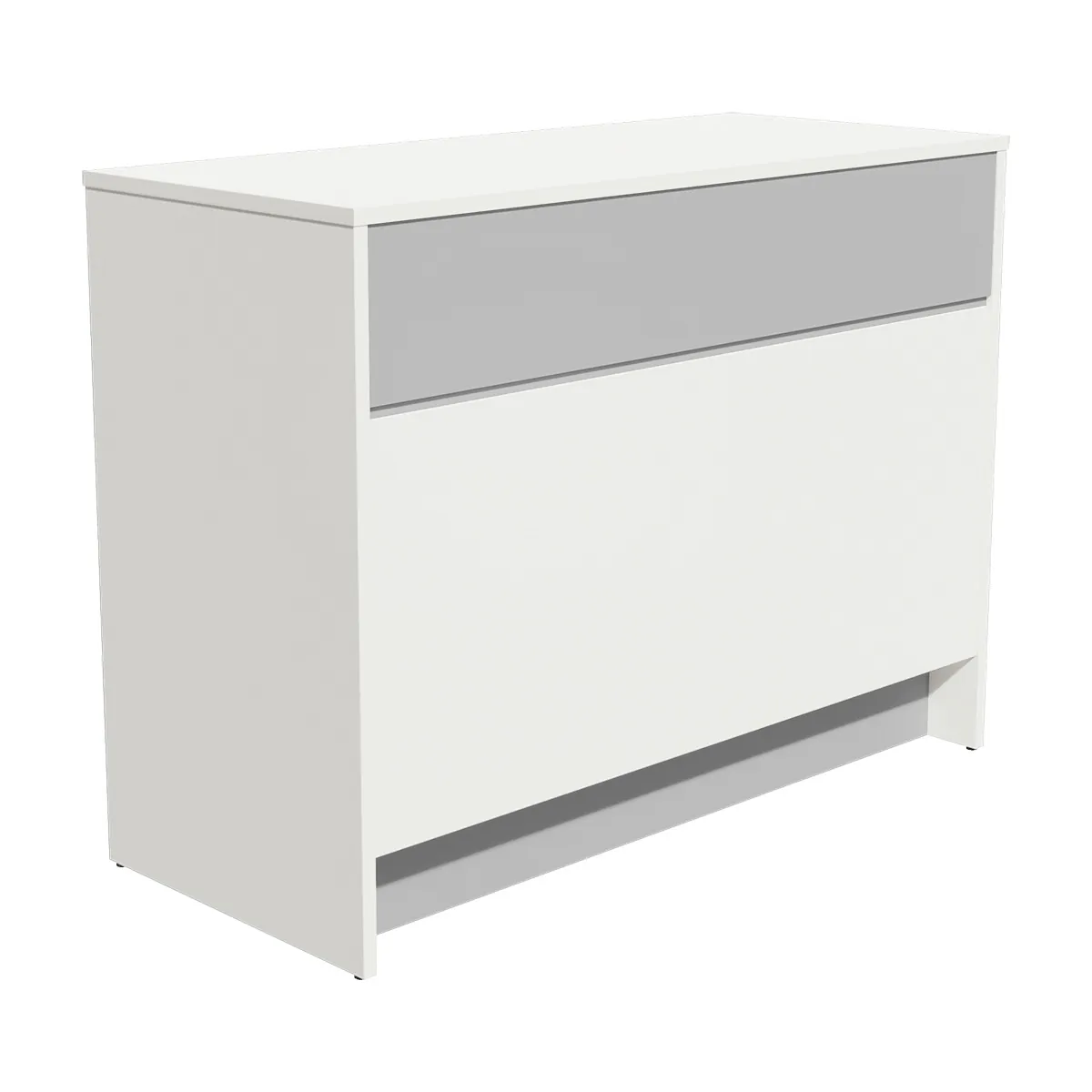 Comptoir d'accueil bois mélaminé blanc / gris 117 x 51 x 88 cm - Comptoirs Easy