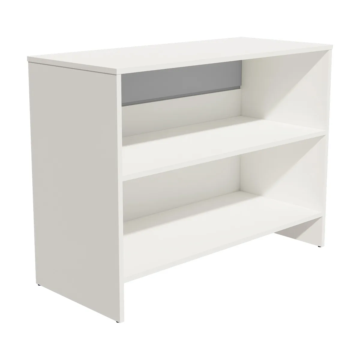 Comptoir d'accueil bois mélaminé blanc / gris 117 x 51 x 88 cm - Comptoirs Easy-1