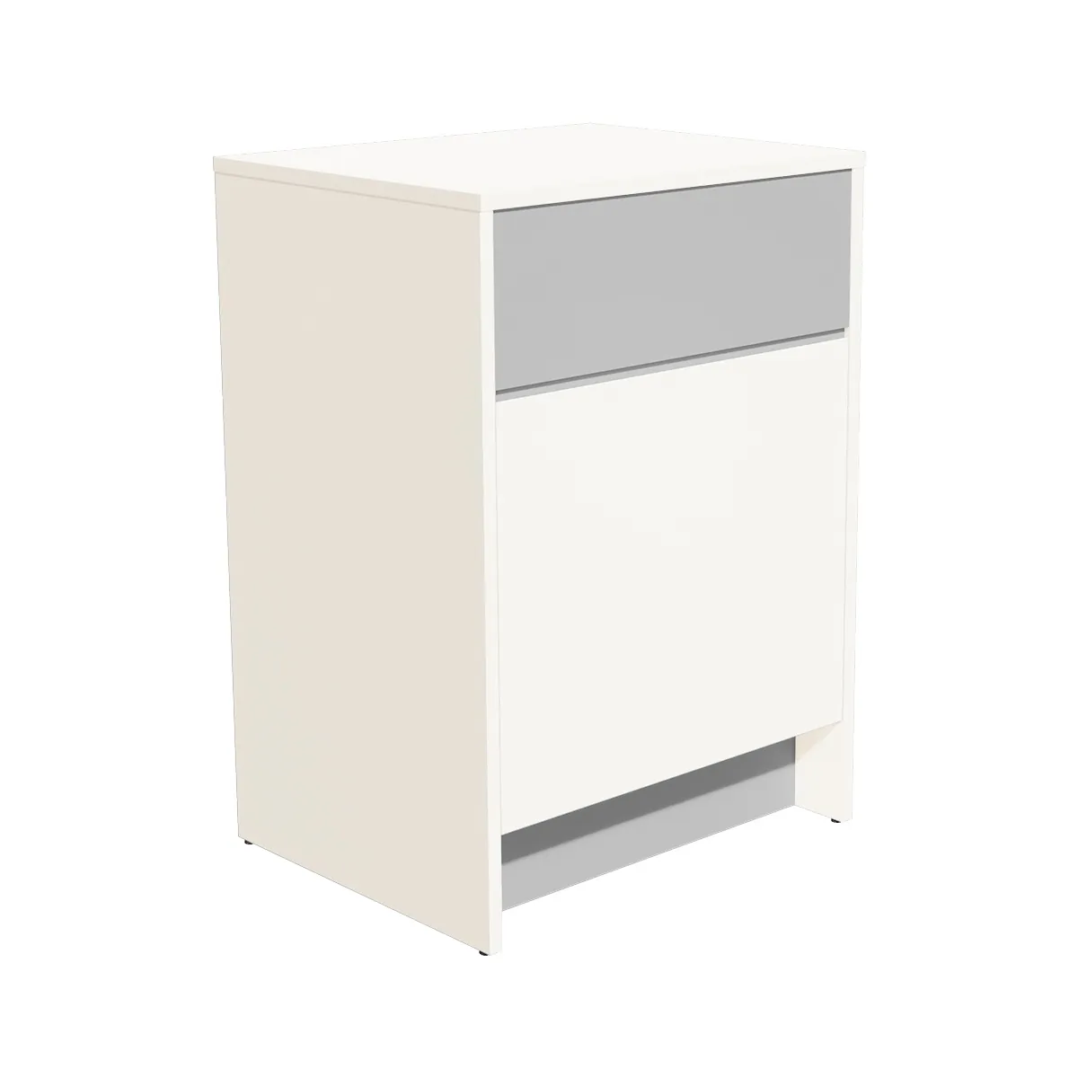 Comptoir d'accueil blanc / gris mélaminé 62,5 x 51 x 88 cm - Comptoirs Easy