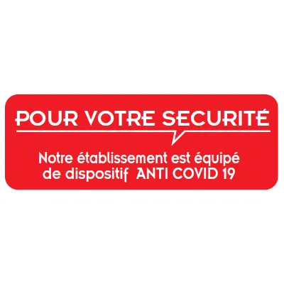 Adhésif “Mesures anti Coronavirus” 32x11 cm Rouge/Blanc – Affiche autocollante covid - Signalétique de sécurité