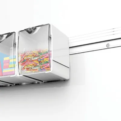 Rail mural aluminium pour Bac plastique basculant 55,9 x 4,5 cm - Blocs tiroirs-1