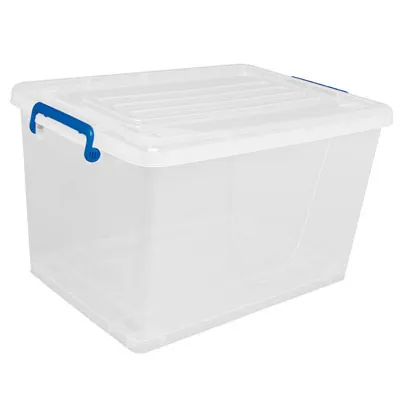 Bac de rangement plastique 50L transparent 55 x 39 x 33 cm - Bacs de rangement
