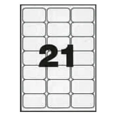 2100 Étiquettes adhésives blanches multi-usages 63,5 x 38 mm Etibox - Étiquettes adhésives neutres-1