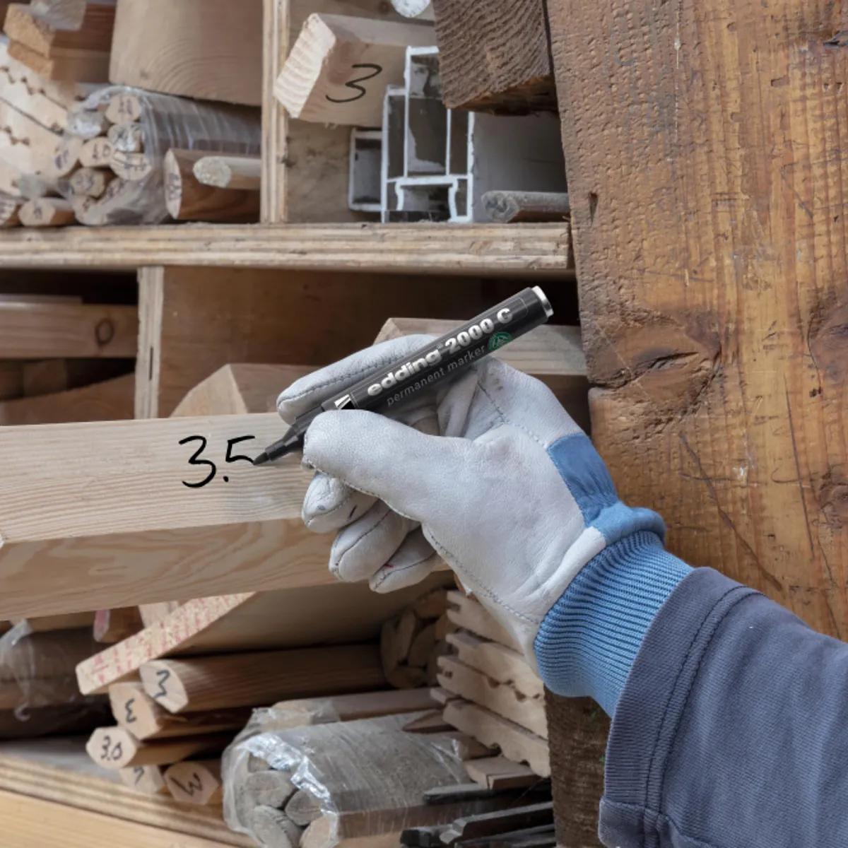 Marqueur indélébile 2000C pointe ogive 1,5 à 3 mm - Marqueur permanent - Noir / Bleu / Rouge - Lot de 3 - Marqueurs-2