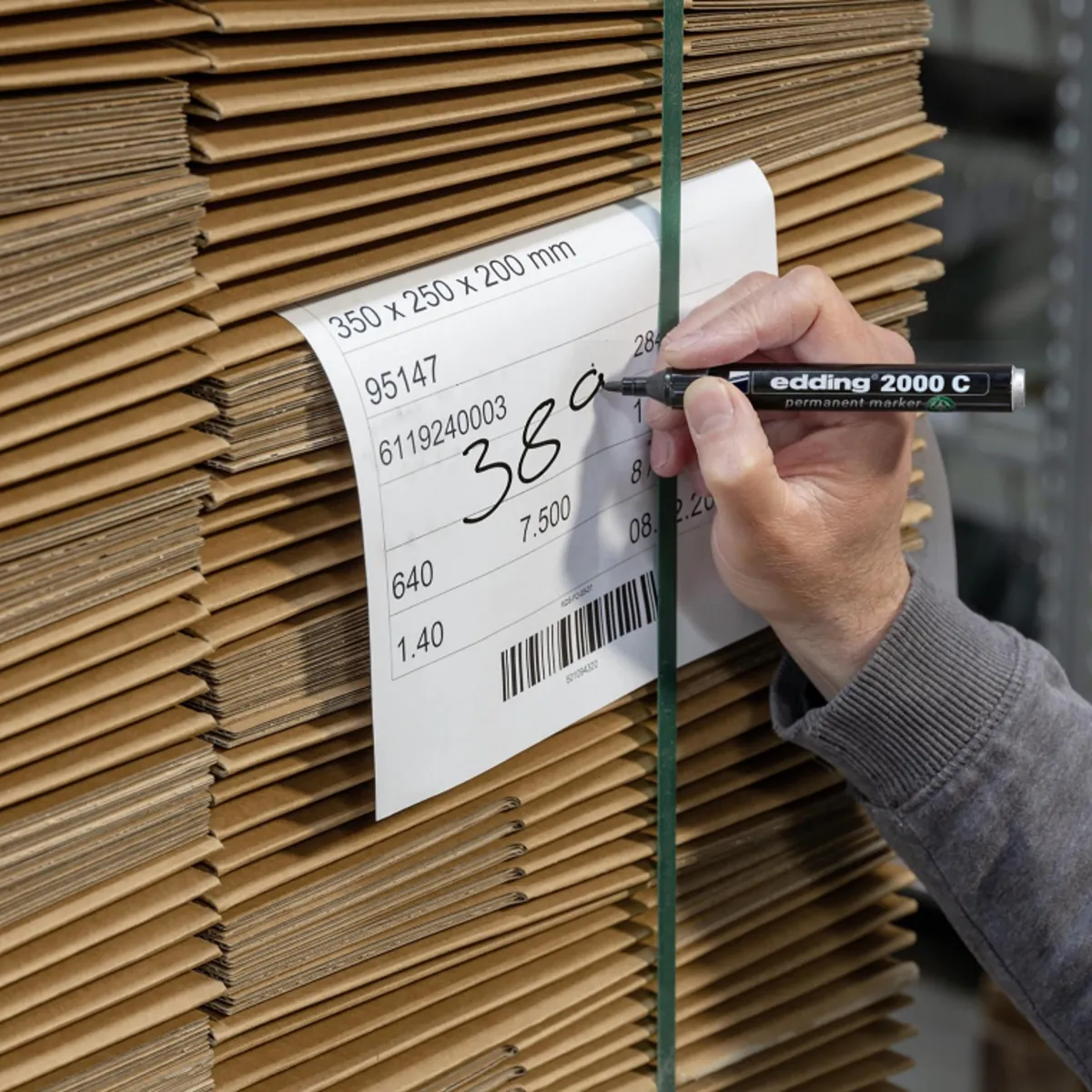 Marqueur indélébile 2000C pointe ogive 1,5 à 3 mm - Marqueur permanent - Noir / Bleu / Rouge - Lot de 3 - Marqueurs-3