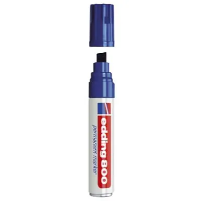 Marqueur indélébile Edding 800 pointe biseautée 4 à 12 mm - Marqueur permanent - Bleu - Marqueurs