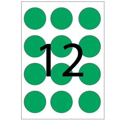 Pastille adhésive permanente Vert Fluo ø 60 mm Apli - Pastille de signalisation - Étui de 240 - Gommettes de couleur-1