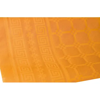 Nappe damassée déperlante - Nappe jetable - Nappe papier - Orange mandarine - Rouleau de 1,18 x 25 m - Nappes papier, Nappes jetables-1