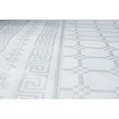 Nappe damassée 1,18 x 25 m 45g/m² - Nappe jetable - Blanc - Nappes en papier-1