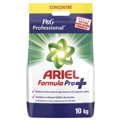 Lessive poudre Ariel Formula Pro Plus désinfectante 10kg 320 lavages - Lessives professionnelles, Assouplissants linge