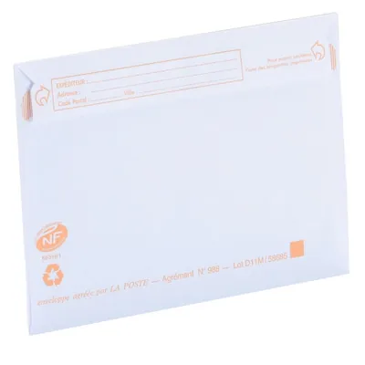 Enveloppe blanche C6 114 x 162 mm précasées 80g La Couronne - Paquet de 50 - Enveloppes blanches-2