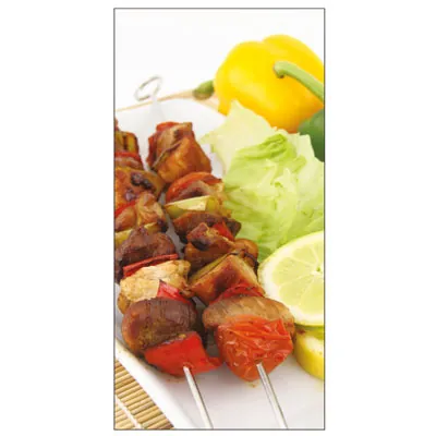 Sticker adhésif Brochette 13,7 x 21,8 cm - Signalétique restauration rapide - Stickers Snacking