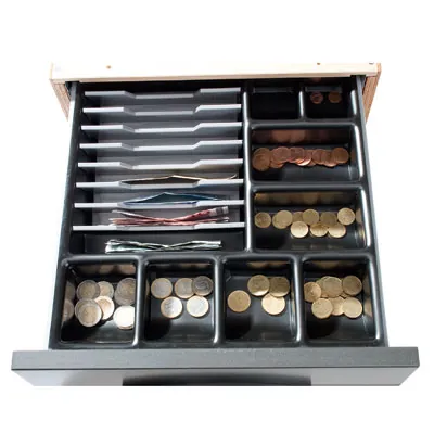 Tiroir caisse avec serrure à combinaison et alarme 38 x 44 x 12,5 cm - Tiroirs caisses-2