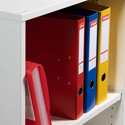 Classeur à levier A4 320 x 290 mm carton 22/10e Dos 5 cm Esselte - Rouge - Classeurs-1