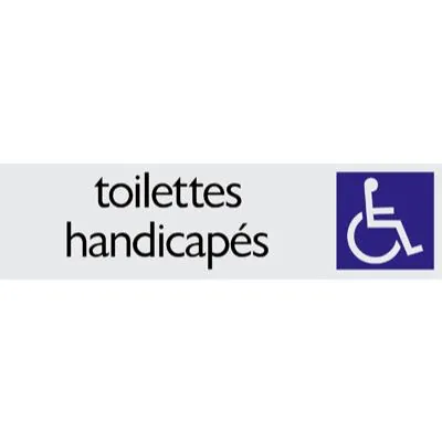 Plaque alu Toilette Handicapés - Plaques adhésives Alu