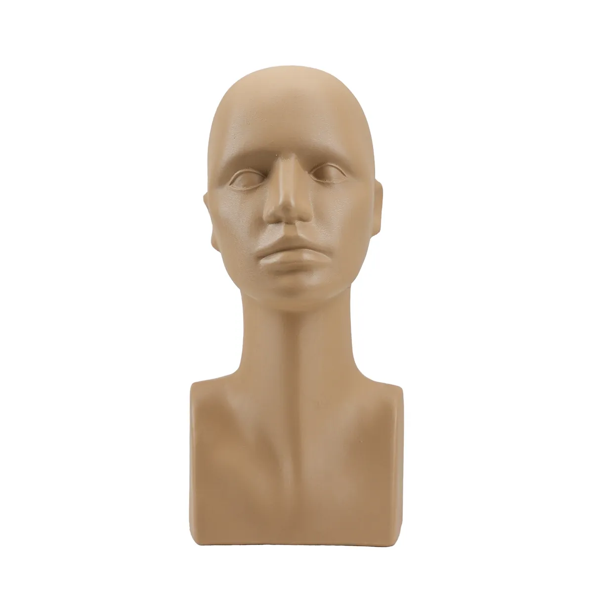 Tête mannequin femme plastique H 38 cm - Tête pour perruque, chapeau - Chair - Têtes-1