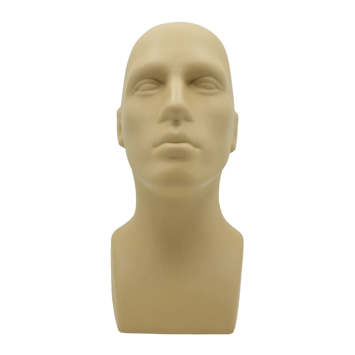 Tête mannequin homme plastique H 40 cm - Tête pour perruque, chapeau - Chair - Têtes-1